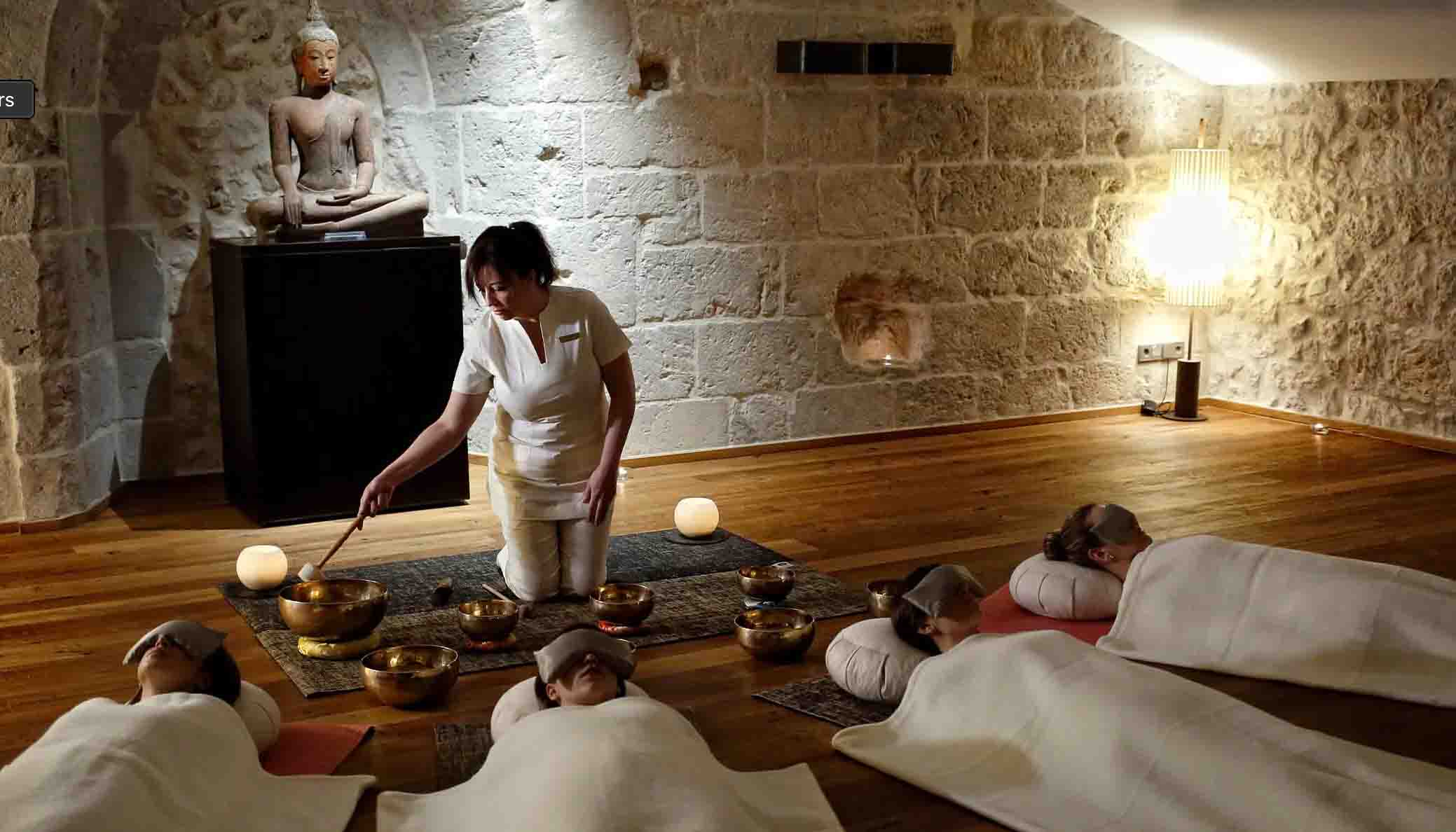 Guests and staff at Abadia Retuerta LeDomaine Spain wellness resort