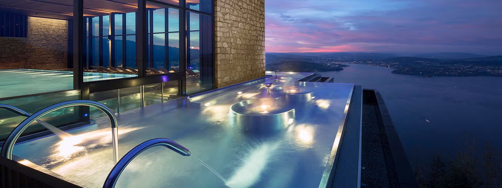 Pool at Waldhotel Burgenstock Switzerland wellness resort