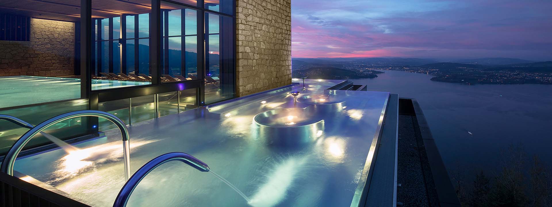 Pool at Waldhotel Burgenstock Switzerland wellness resort