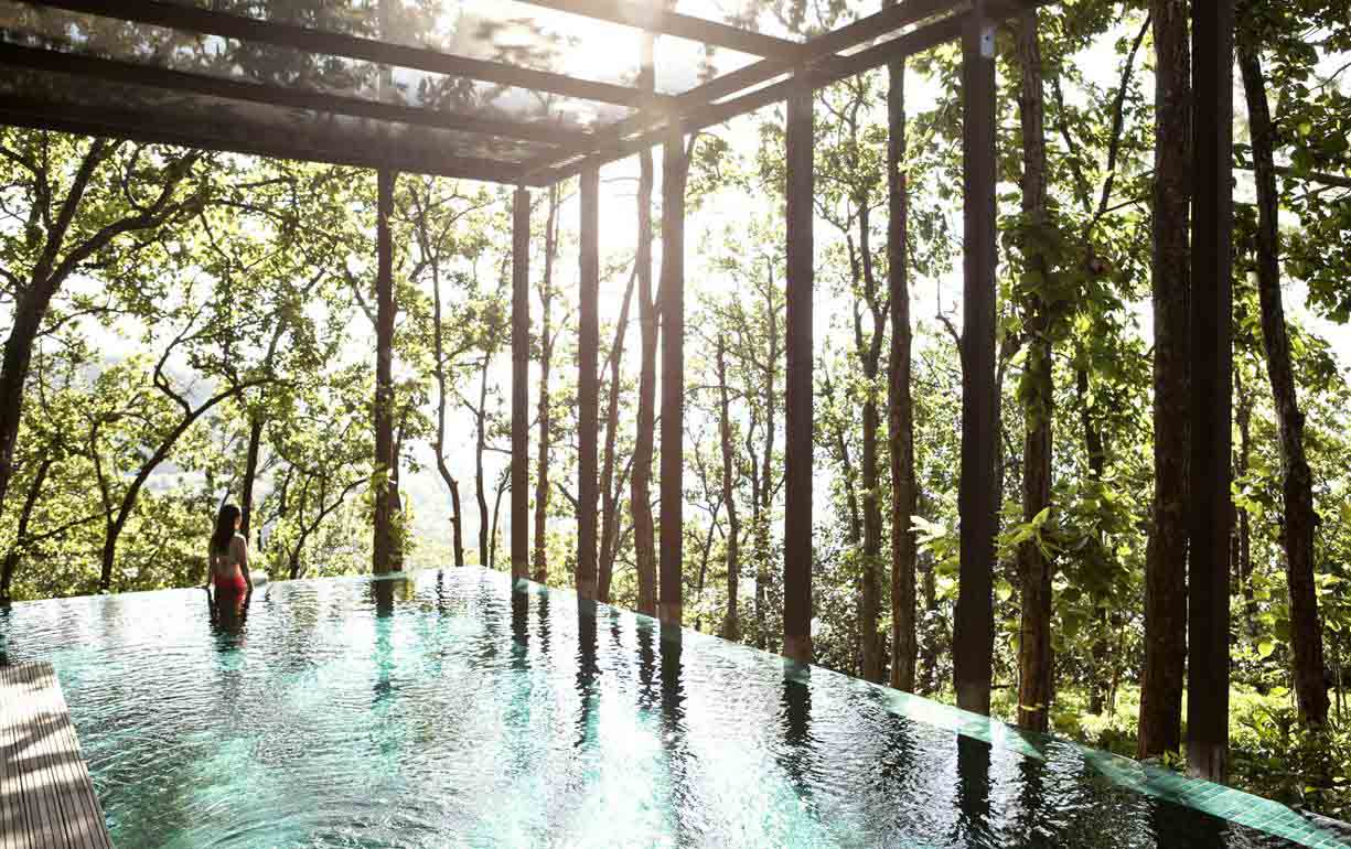 Villa pool at Ananda in the Himalayas India wellness resort