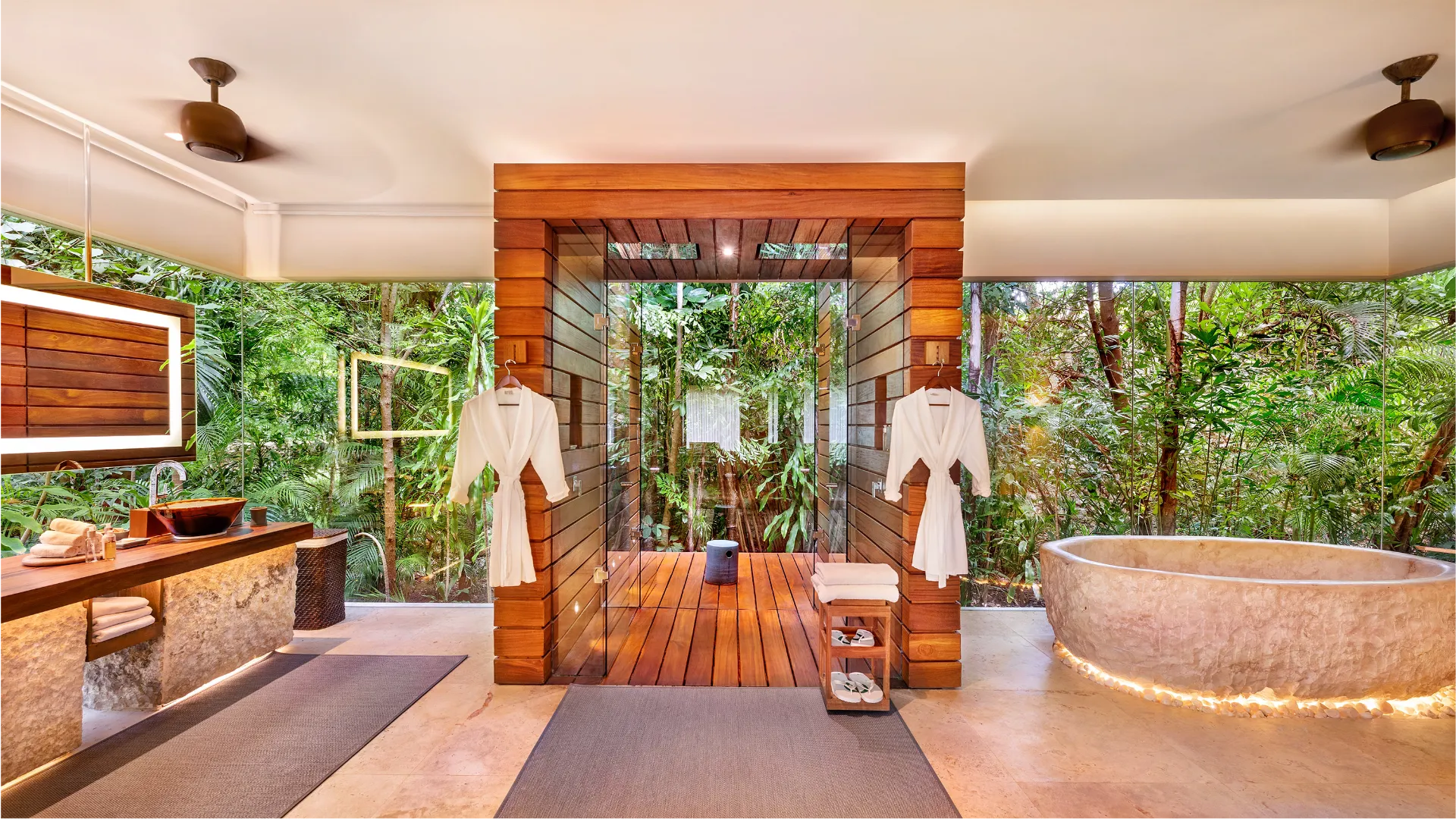 Bathrobes at Chablé Yucatán Mexico wellness resort