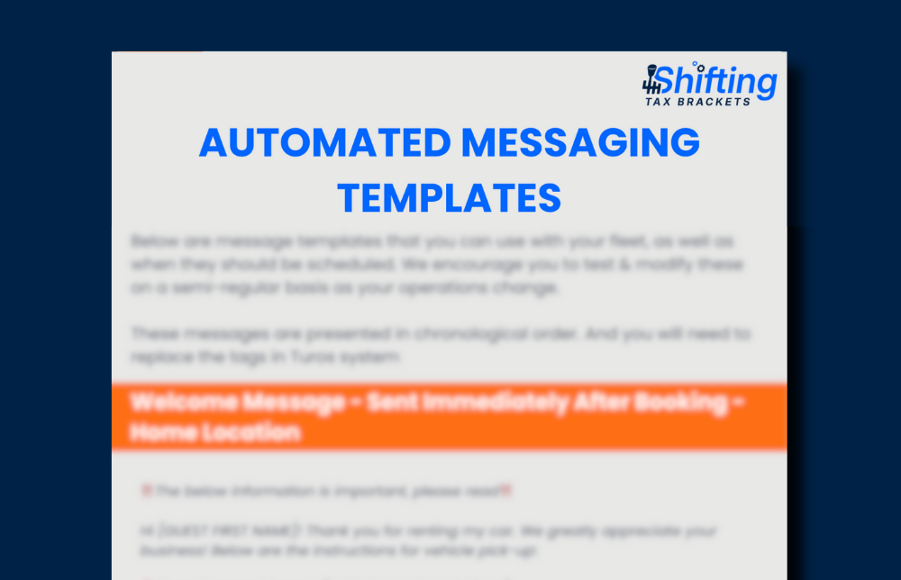 Automated messaging templates document with blue and orange color scheme