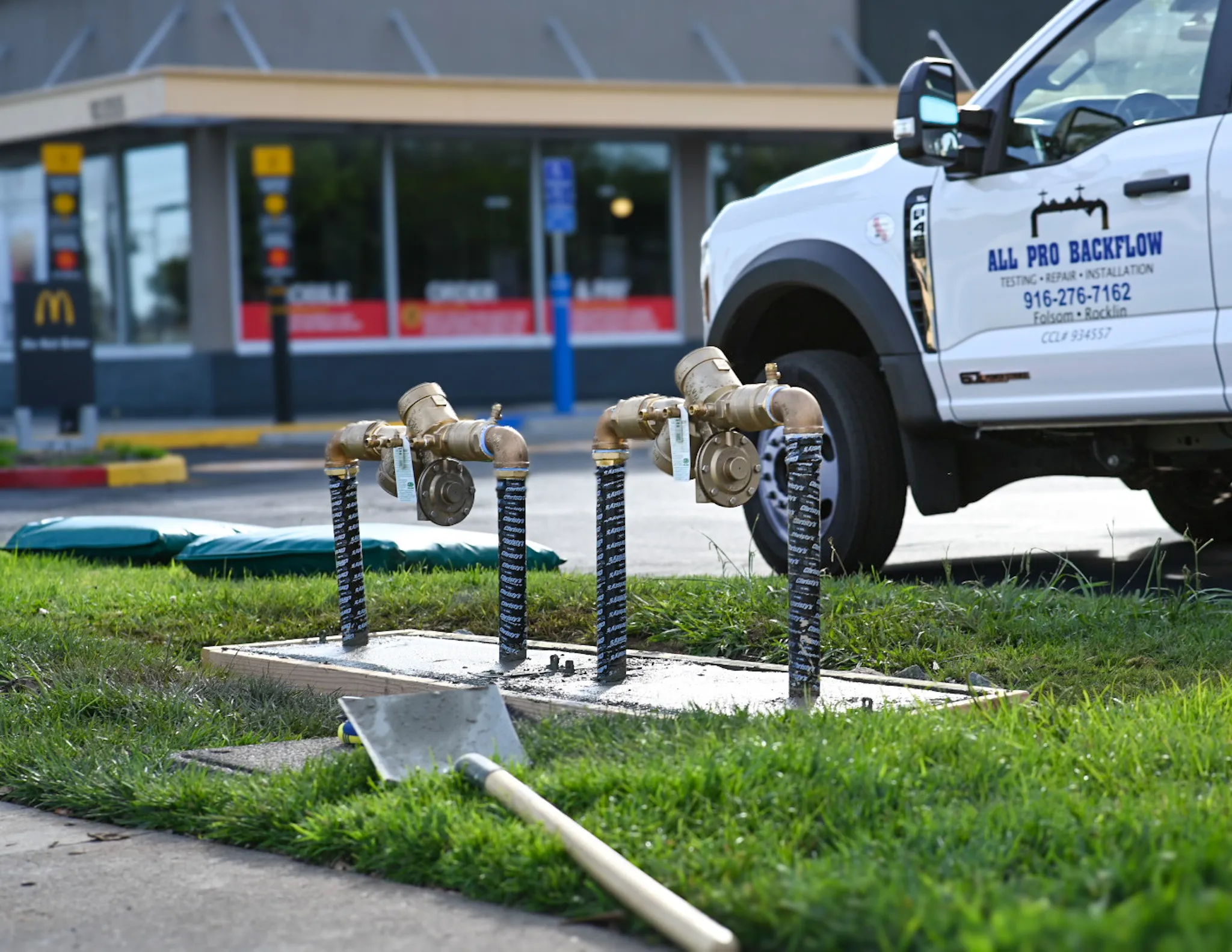 A fully installed backflow setup