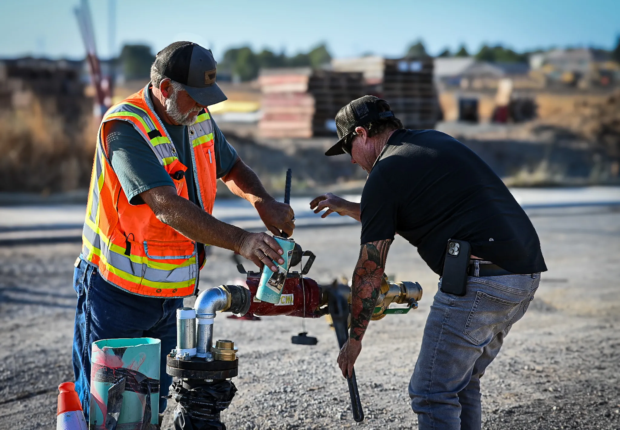 2 men working in the field