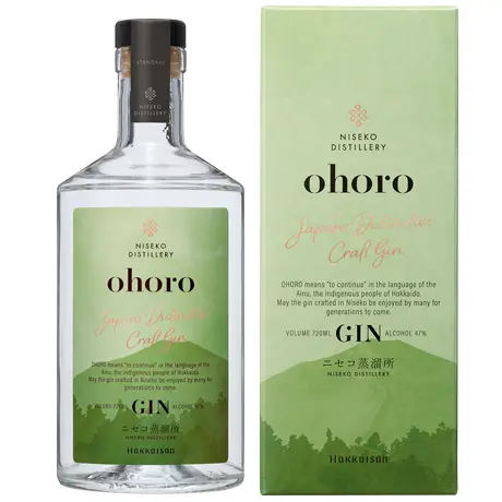 A bottle of Ohoro gin.