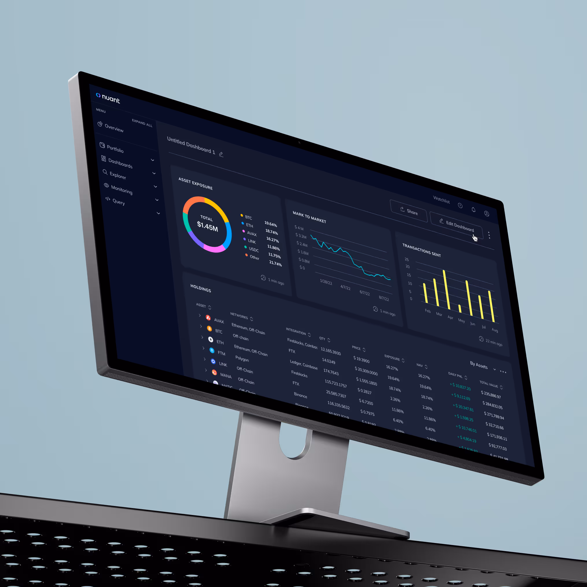 Nuant project thumbnail showing app dashboard mockup with charts and analytics