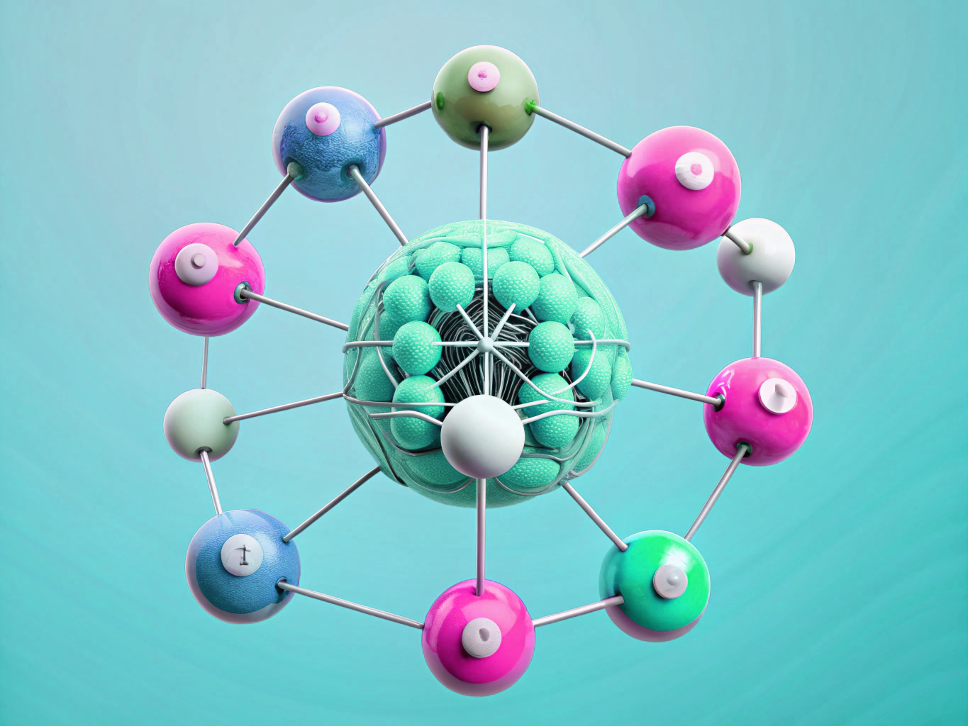 eine neuronales Netzwerk mit verknüpften Knotenpunkten
