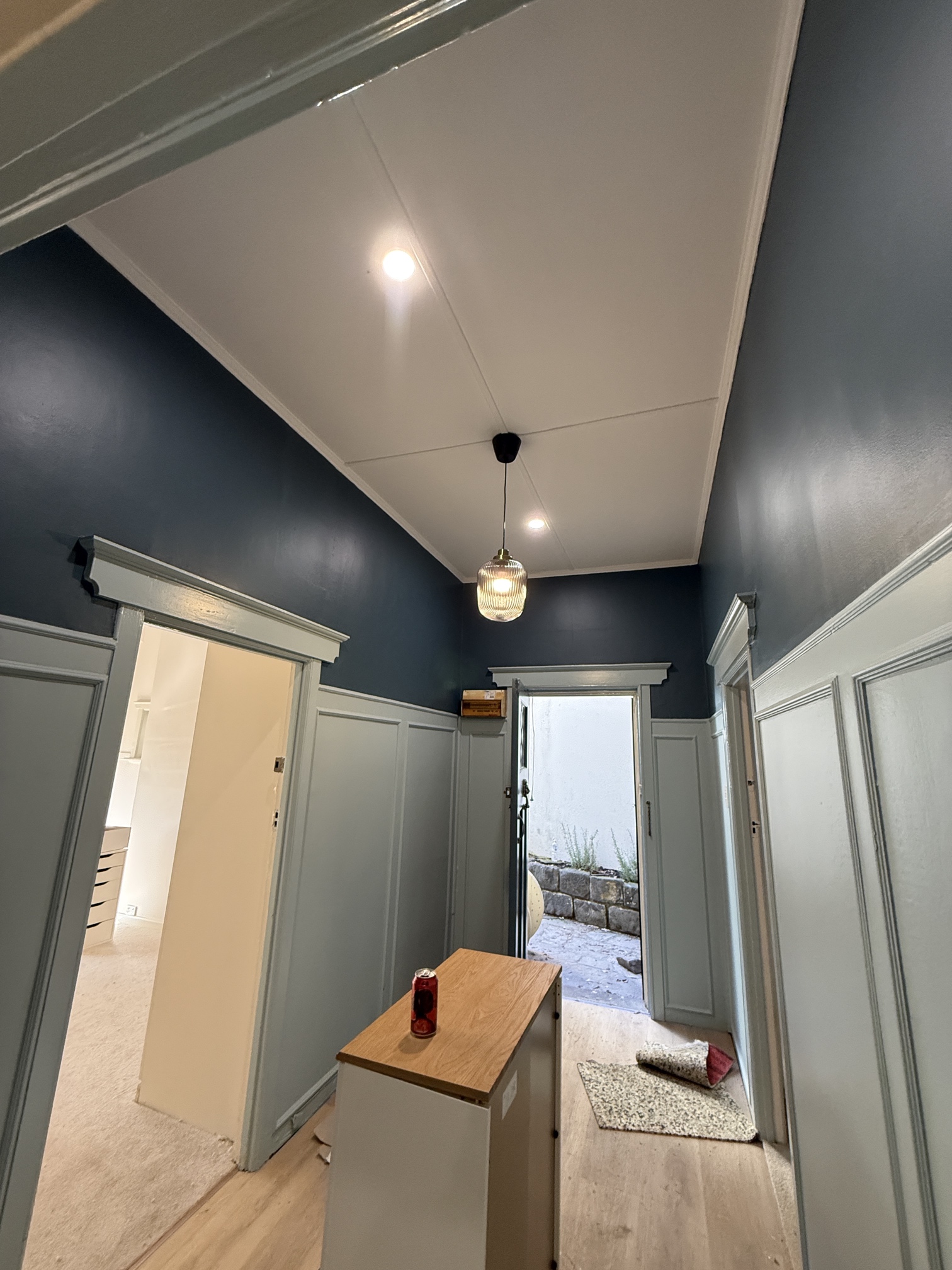LED downlights and pendant lighting installed during South Yarra home renovation by Ferguson Electrical.