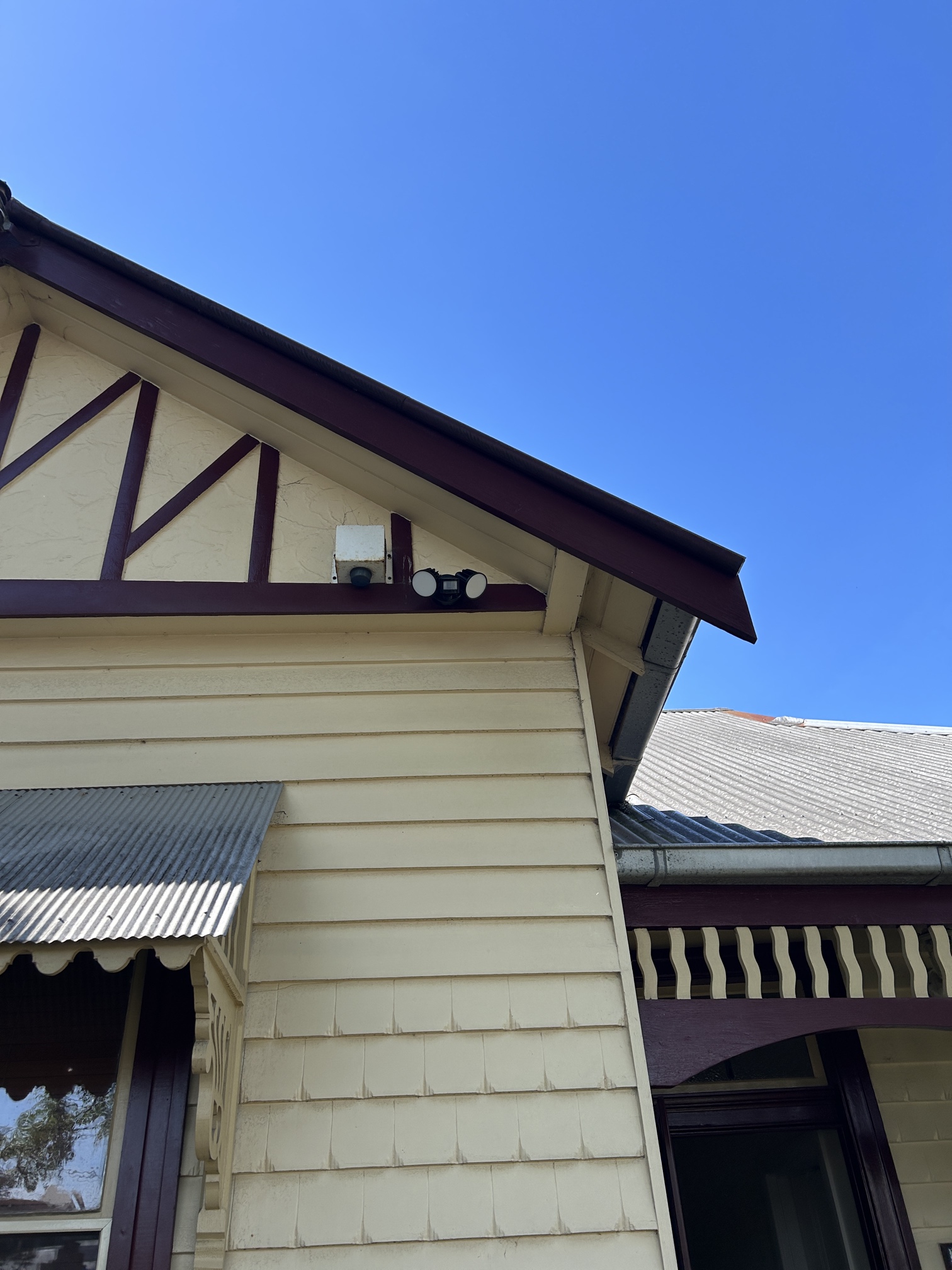 Double floodlight with sensor installed at Northcote home