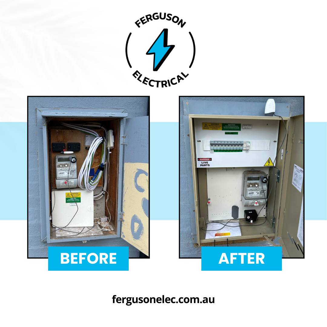Electrical mains upgrade and new meter box installation completed by Ferguson Electrical in Seaford, Victoria