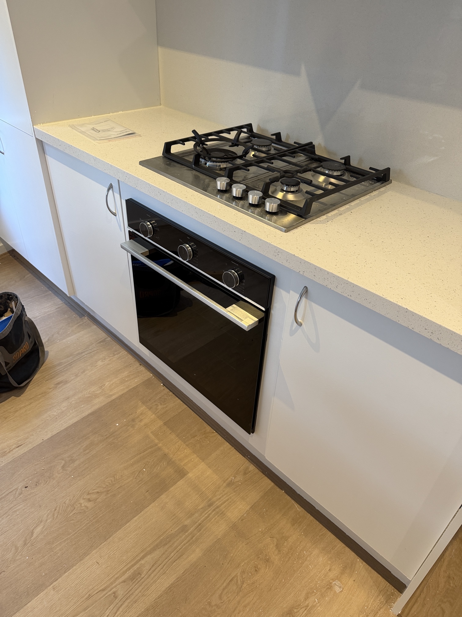 New oven, gas cooktop and modern kitchen electrical upgrades completed by Ferguson Electrical while preparing a Patterson Lakes home for sale.