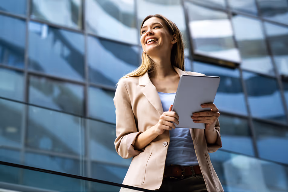 Woman on tablet
