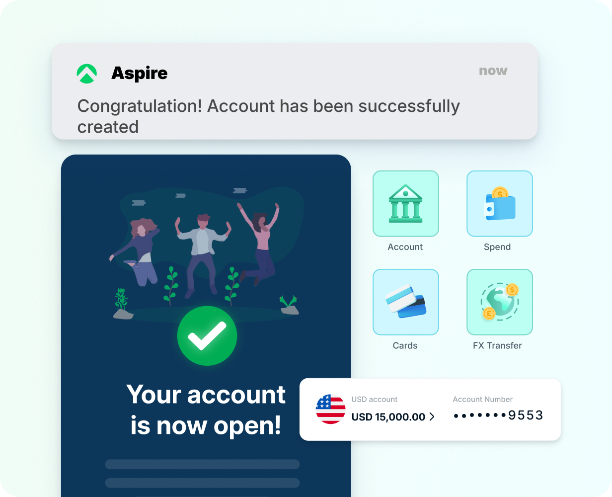 Earn up to 4.02% yield³ on idle cash with Aspire Treasury