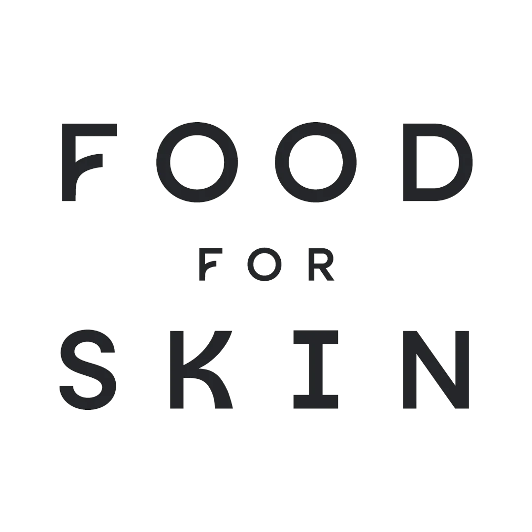 Food for Skin logo, minimalistisch ontwerp.