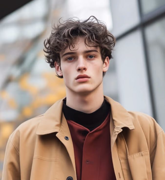 Young Man In Urban Autumn Setting