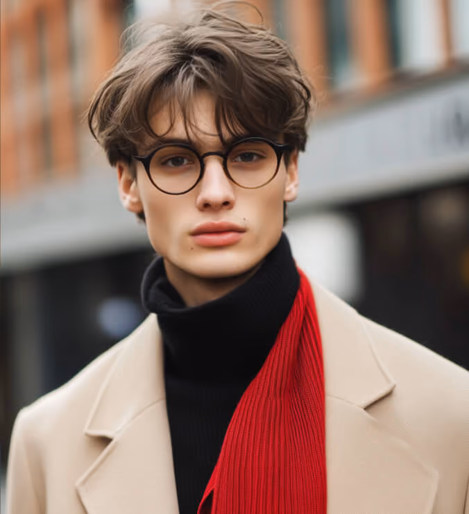 Stylish Portrait With Red Scarf
