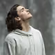 Man In Gray Pullover Hoodie Closed Eyes While Heads Up