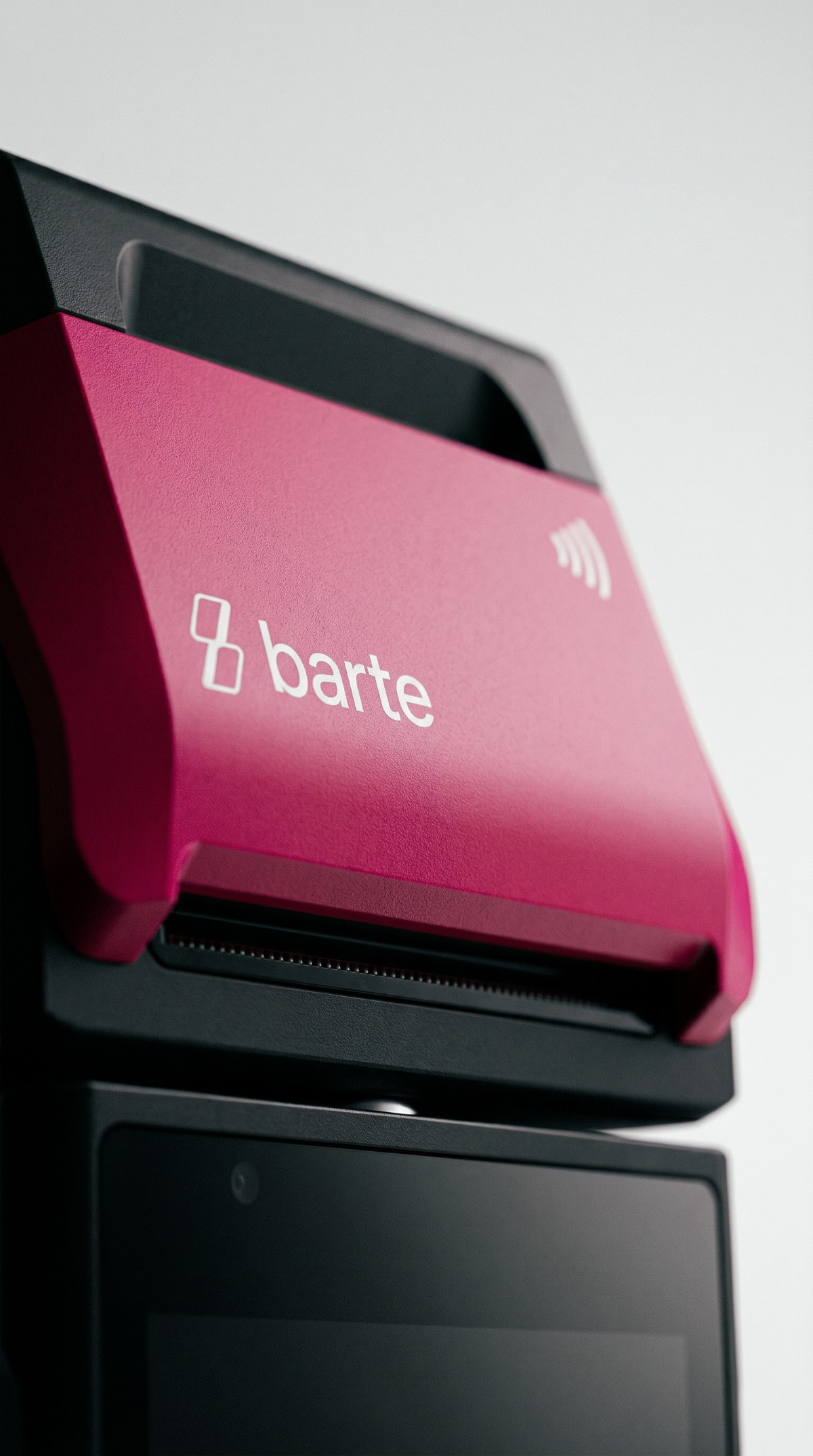 Maquininha Barte com módulo de impressão rosa