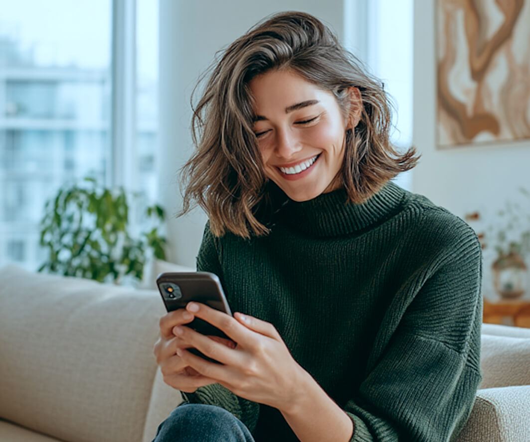 Woman using smartphone