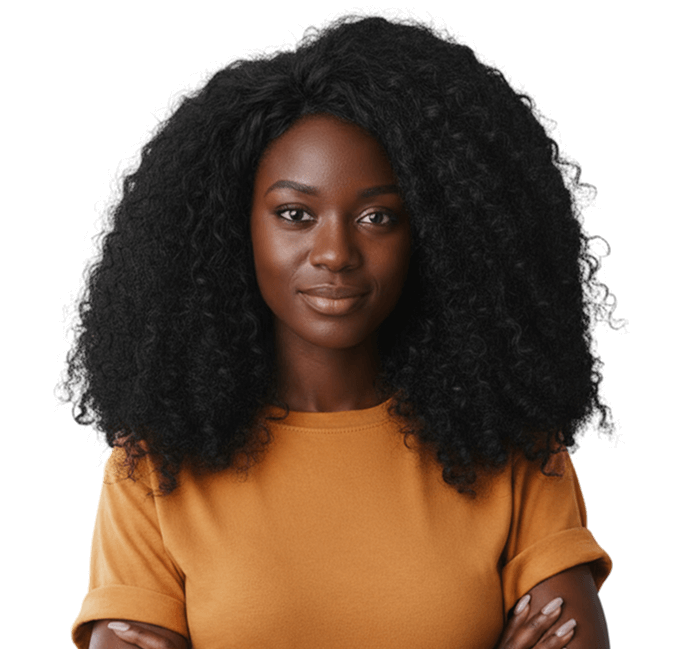 Young determined armenian curly haired female