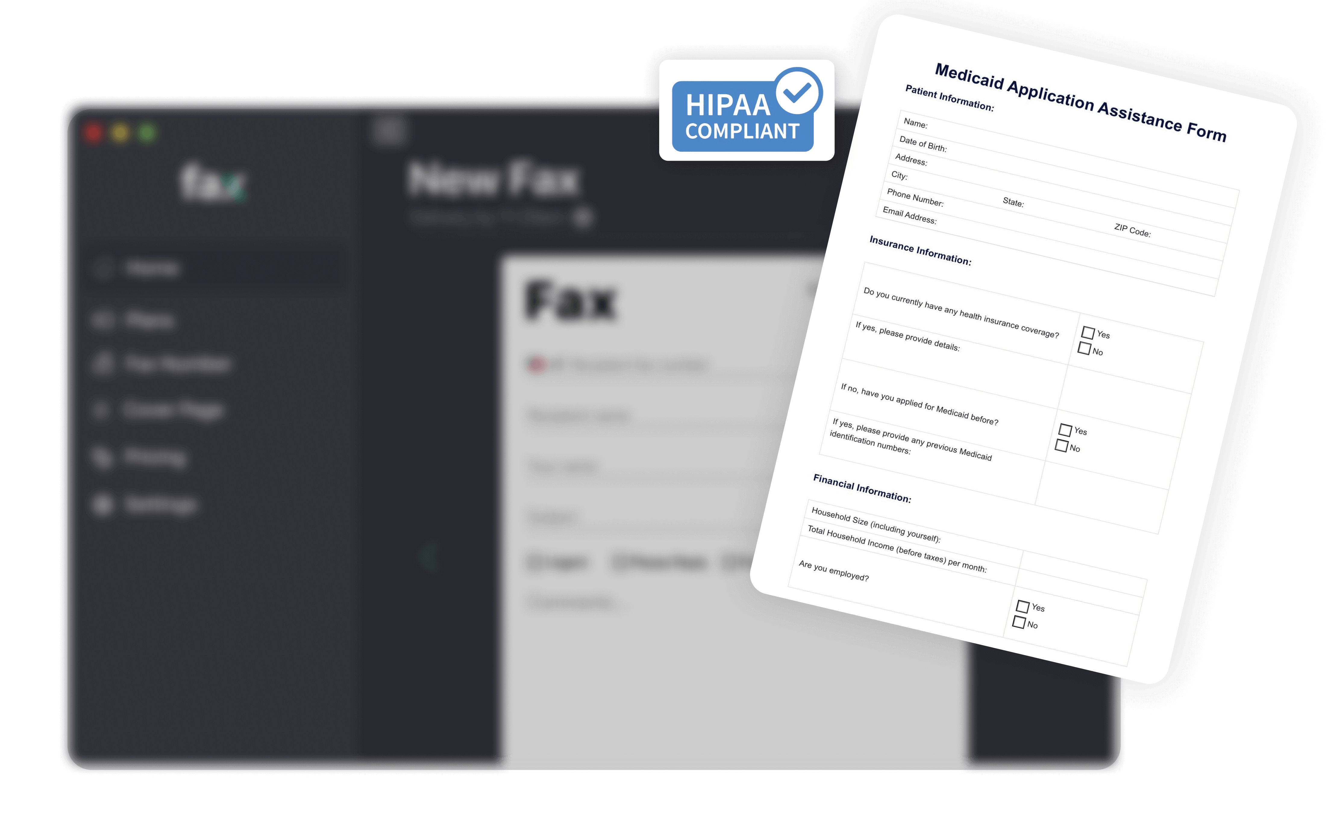 fax Medicare or Medicaid applications for free