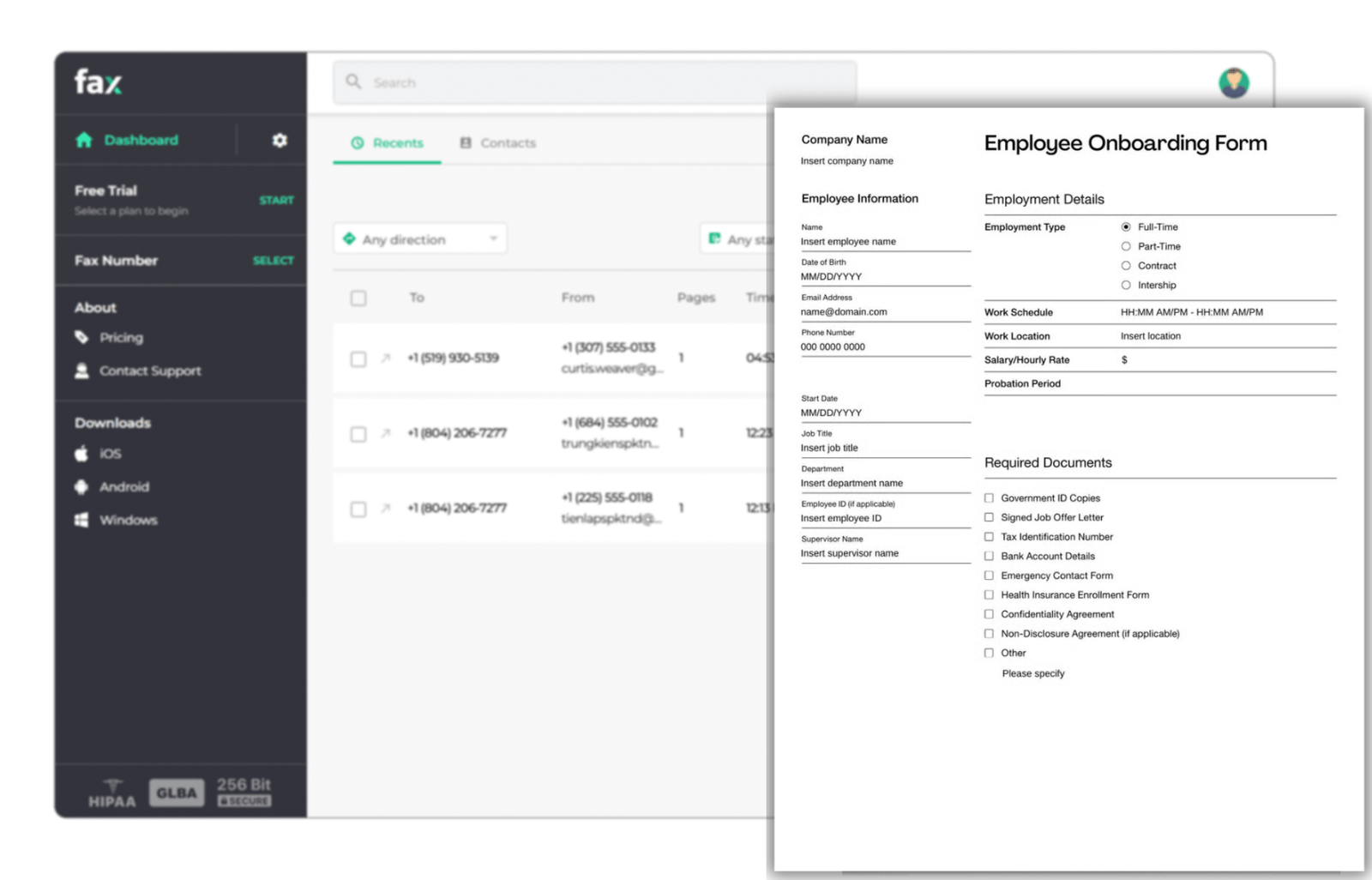Fax HR Onboarding Forms Without a Fax Machine | Fax.xyz