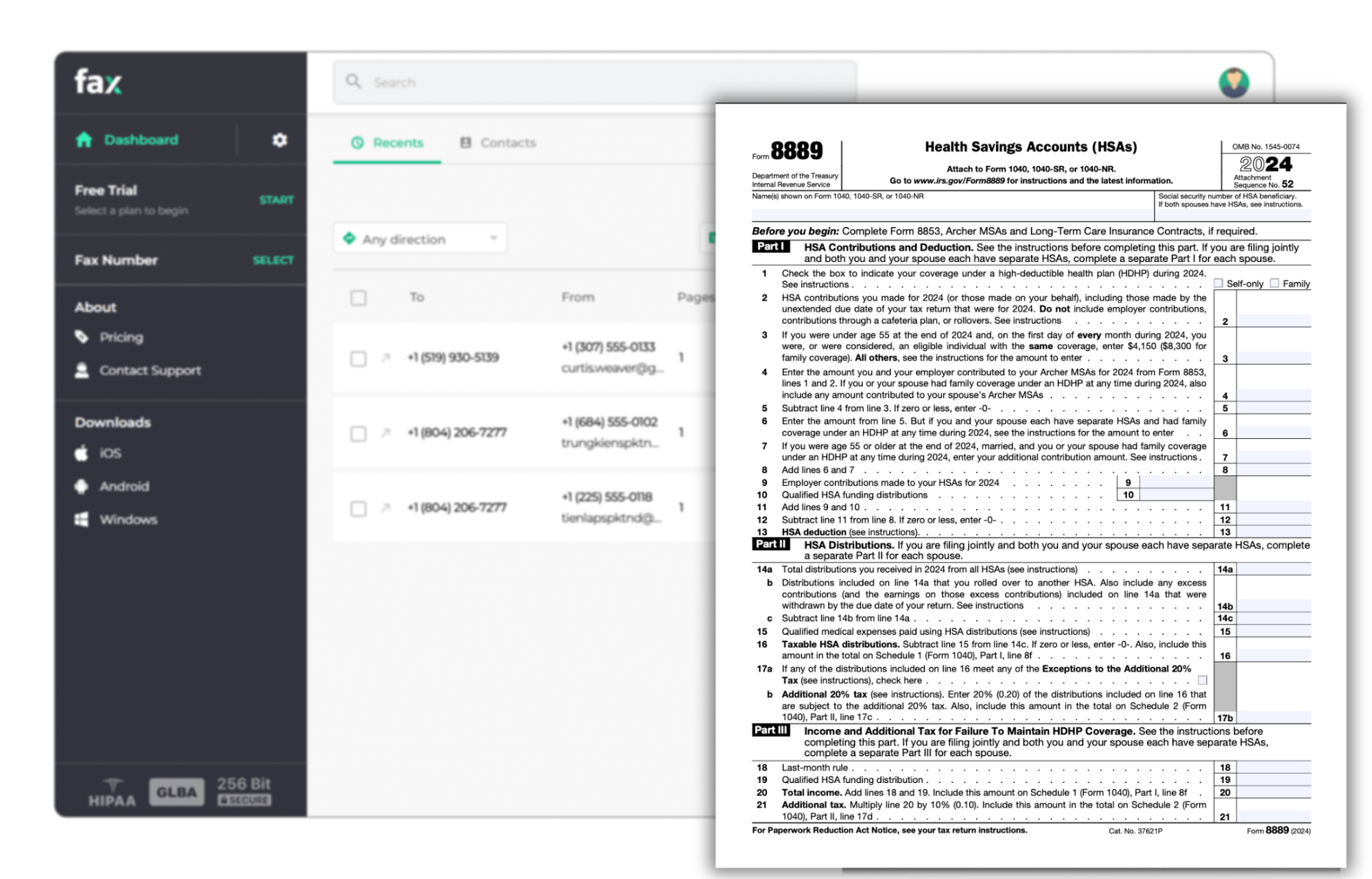 Faxing HSA, HRA, and FSA Claims