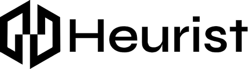 Heuist company logo with stylized black text on transparent background.