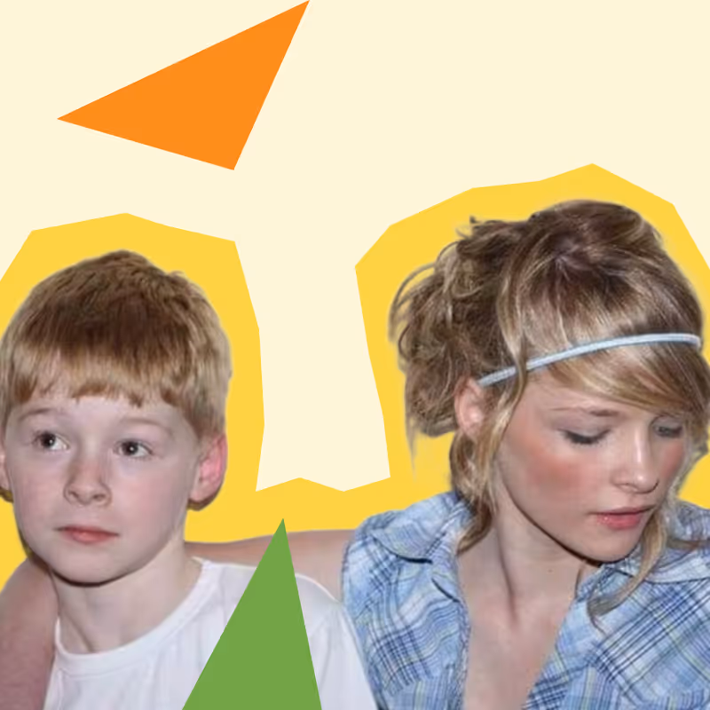 School-aged Rebecca and Sam
