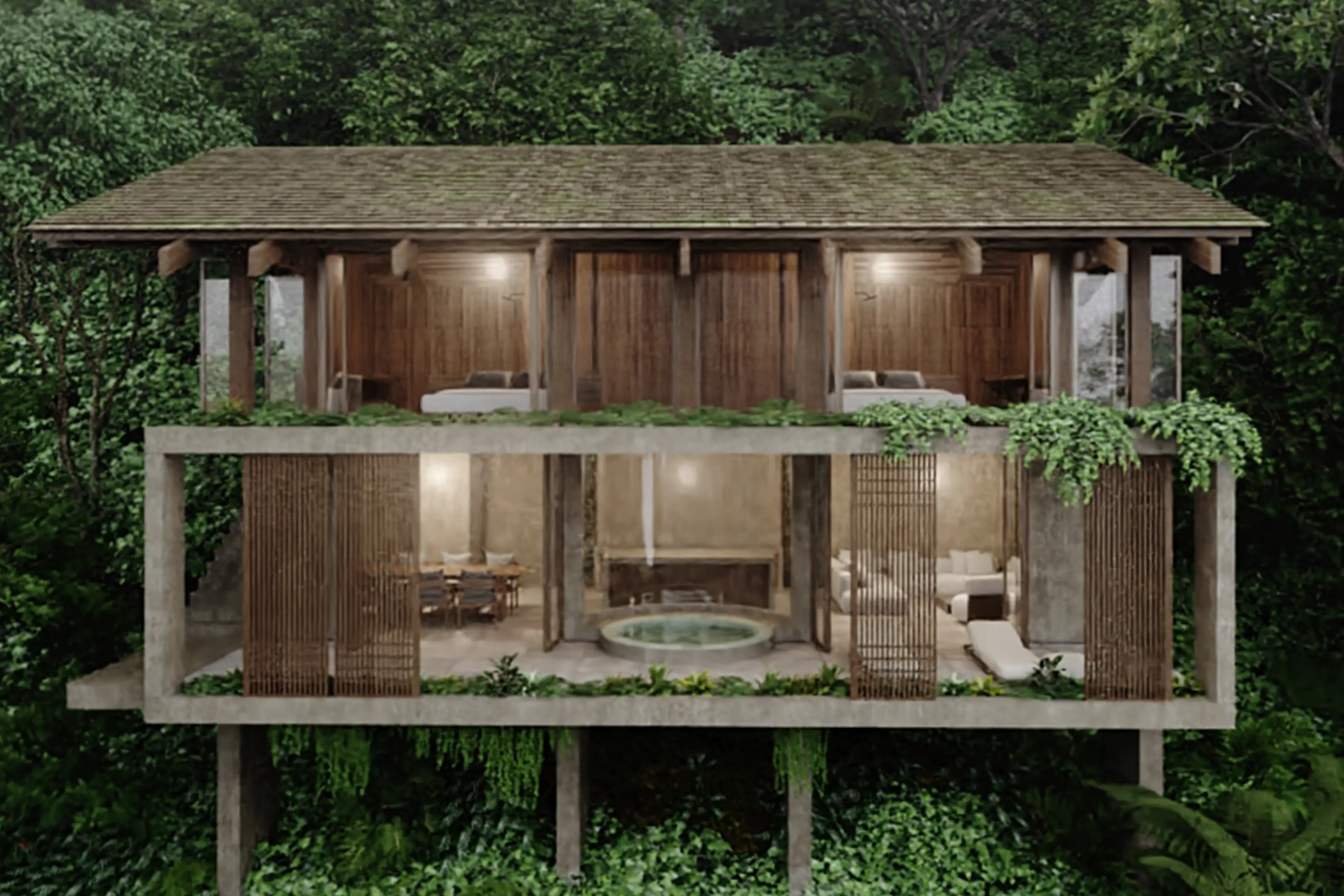 Villa Rendering Secret Waterfall Village