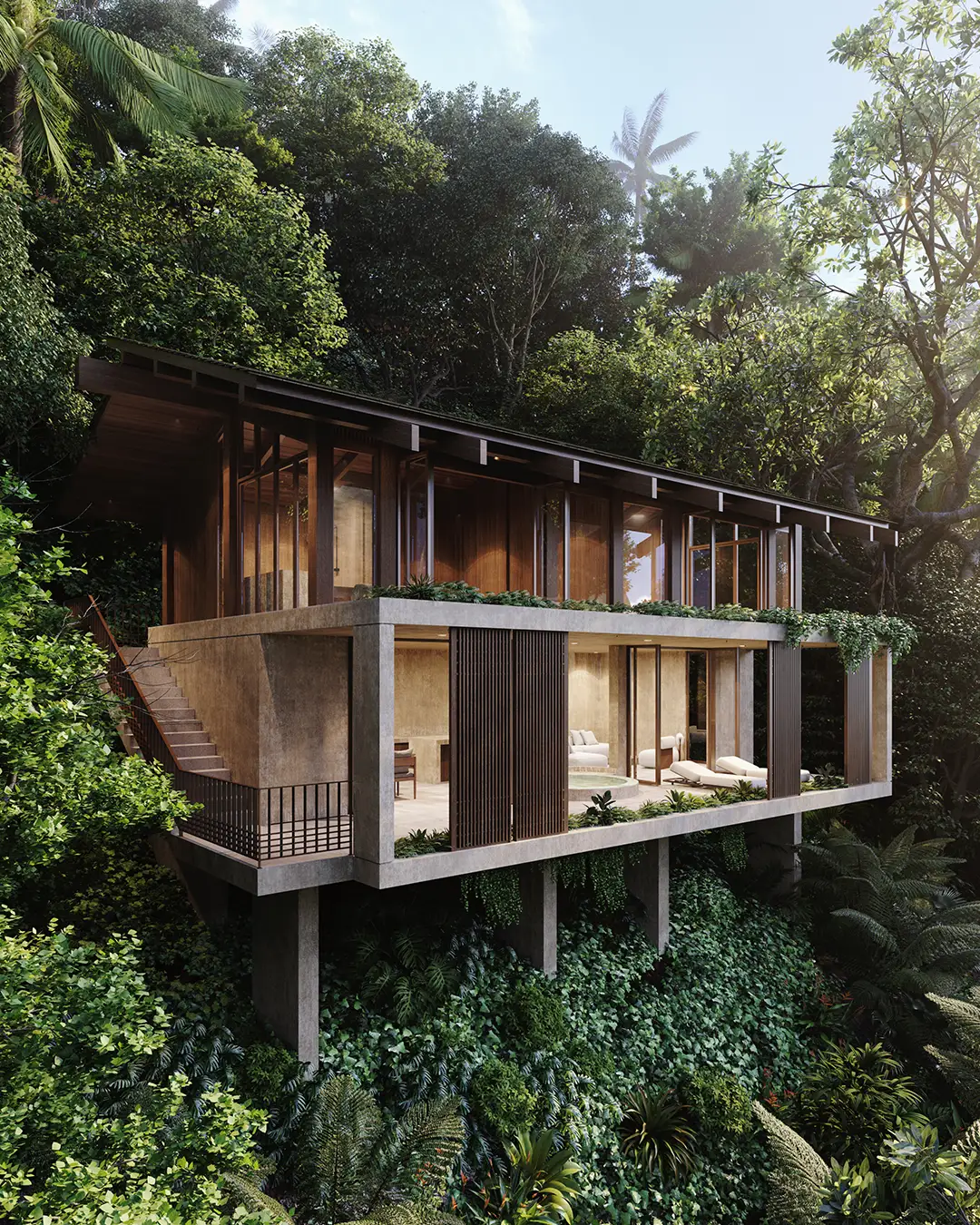 Villa Rendering Secret Waterfall Village