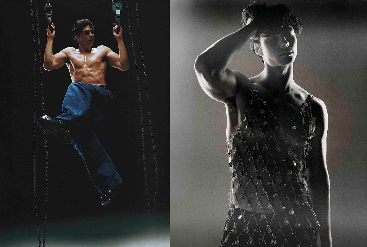 Artfully staged fashion image styled by Bianca Fleisch x Paco Rabanne showing the one million fragrance