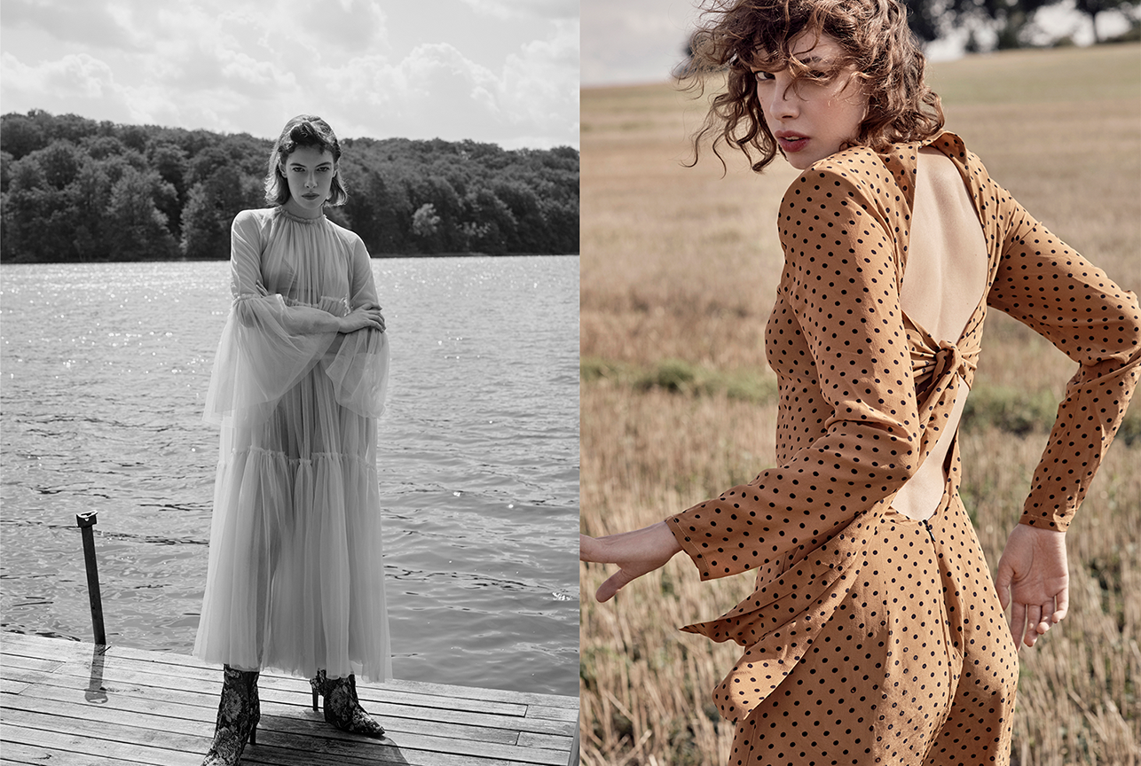Artfully staged fashion image styled by Bianca Fleisch plus Detail shot of a styled outfit by Bianca Fleisch