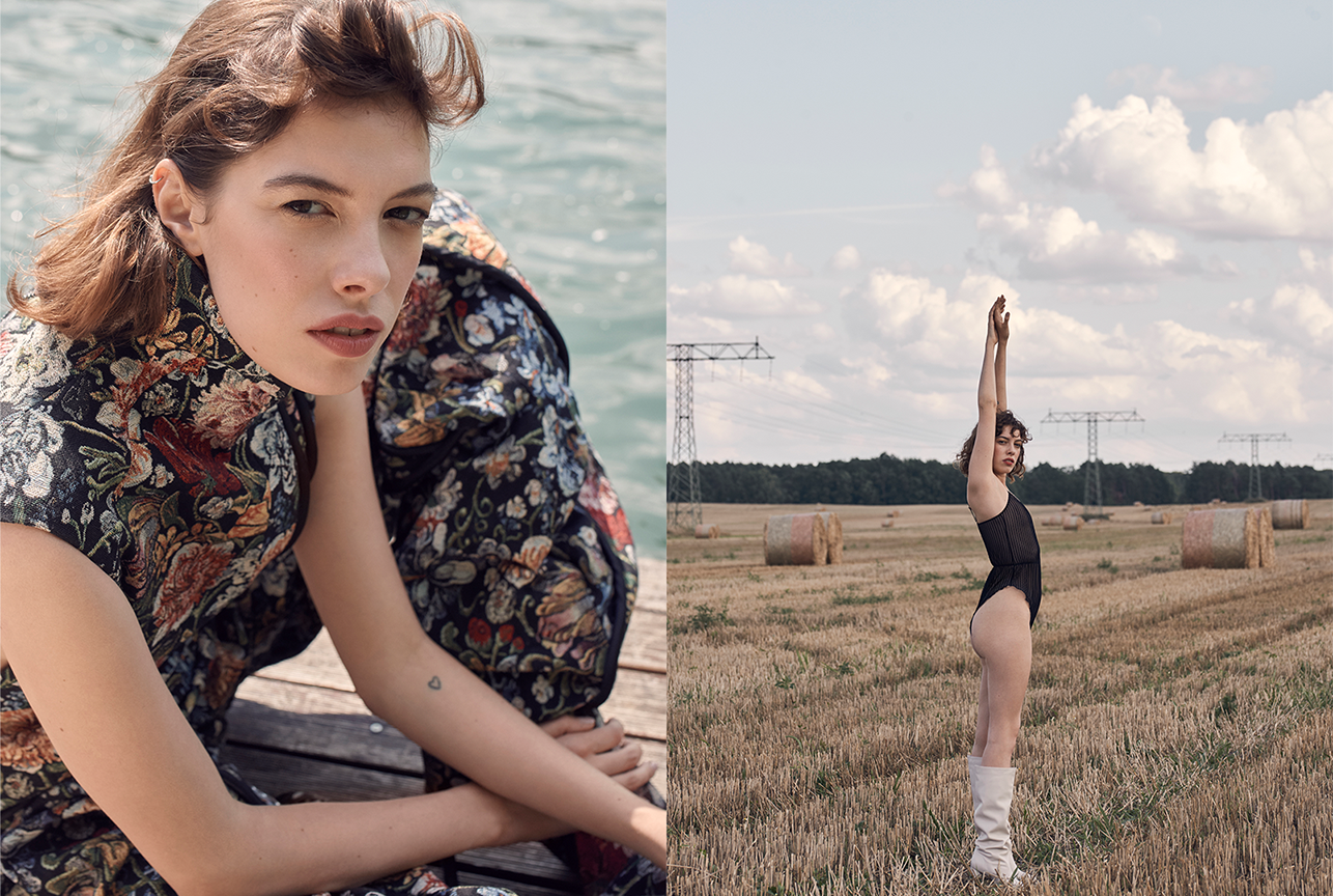 Artfully staged fashion image styled by Bianca Fleisch plus Detail shot of a styled outfit by Bianca Fleisch