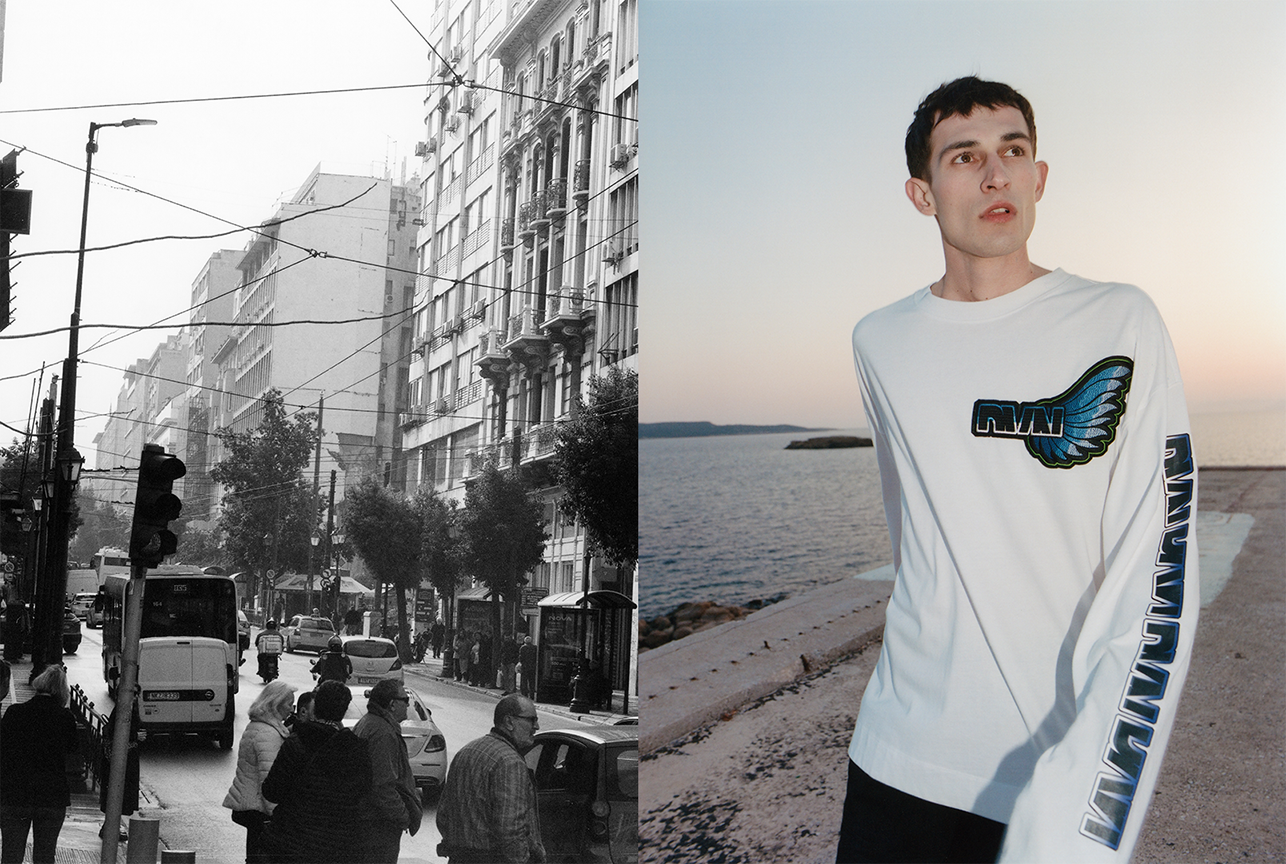 Street style look in an urban setting, styled by Bianca Fleisch plus behind the scenes footage of a city center 