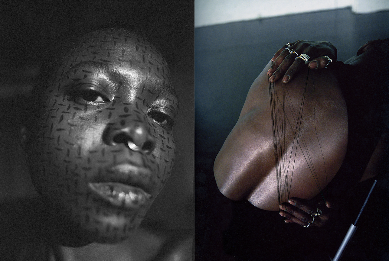 Detail shot of a styled outfit by Bianca Fleisch plus Studio portrait of a model styled by Bianca Fleisch