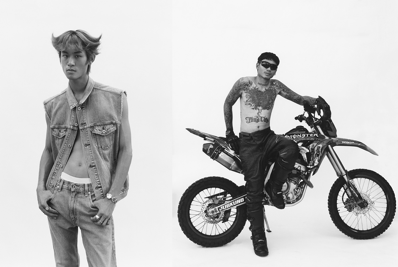 Studioaufnahme zweier Models mit Styling von Bianca Fleisch. 
