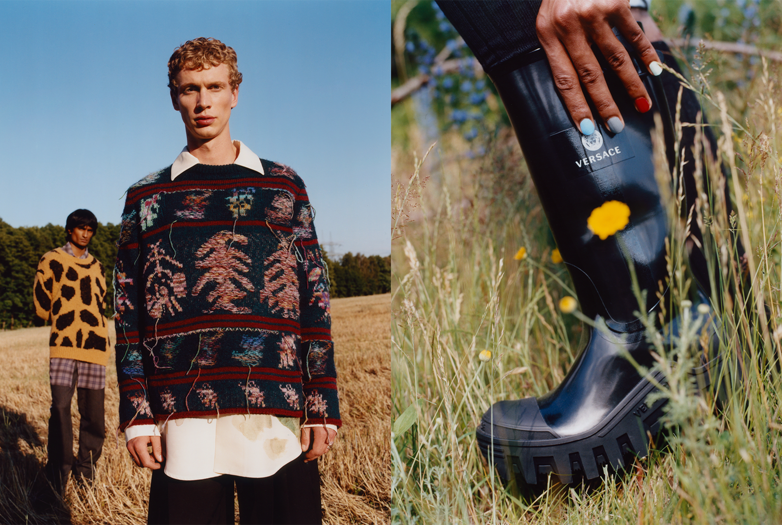 Fashion portrait with styling and concept by Bianca Fleisch. Field of grass scenery