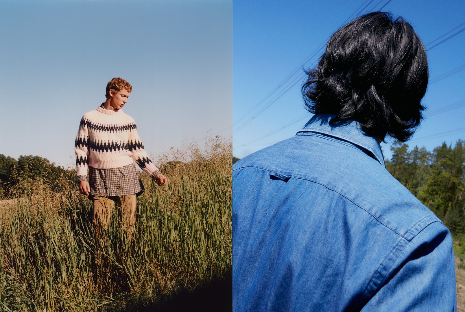 Fashion portrait with styling and concept by Bianca Fleisch. Field of grass scenery