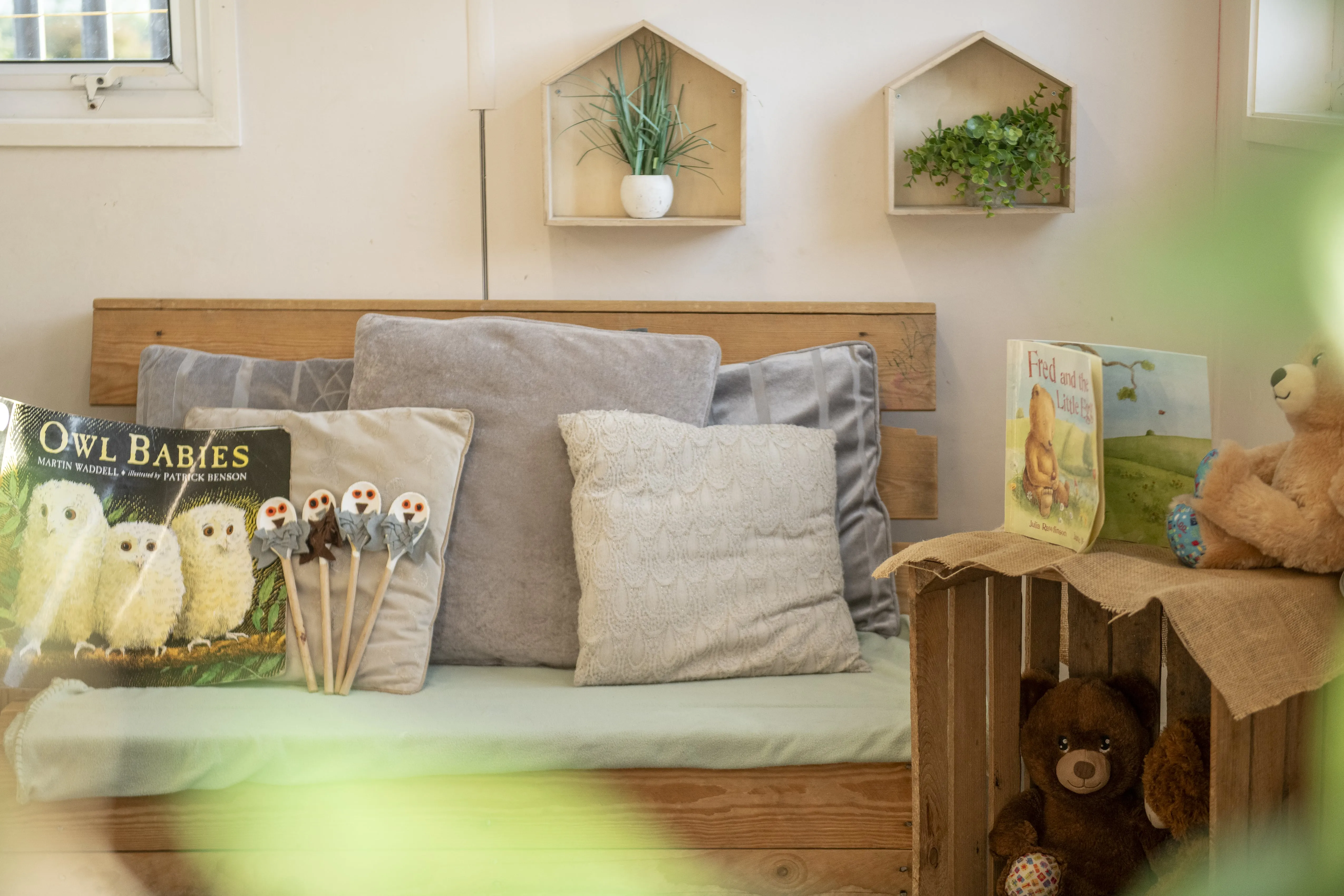 Empty sofa in a nursery room