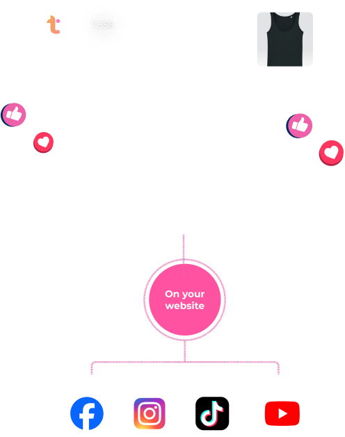 An image with love, like and some social icon like Facebook, Instagram, you tube.