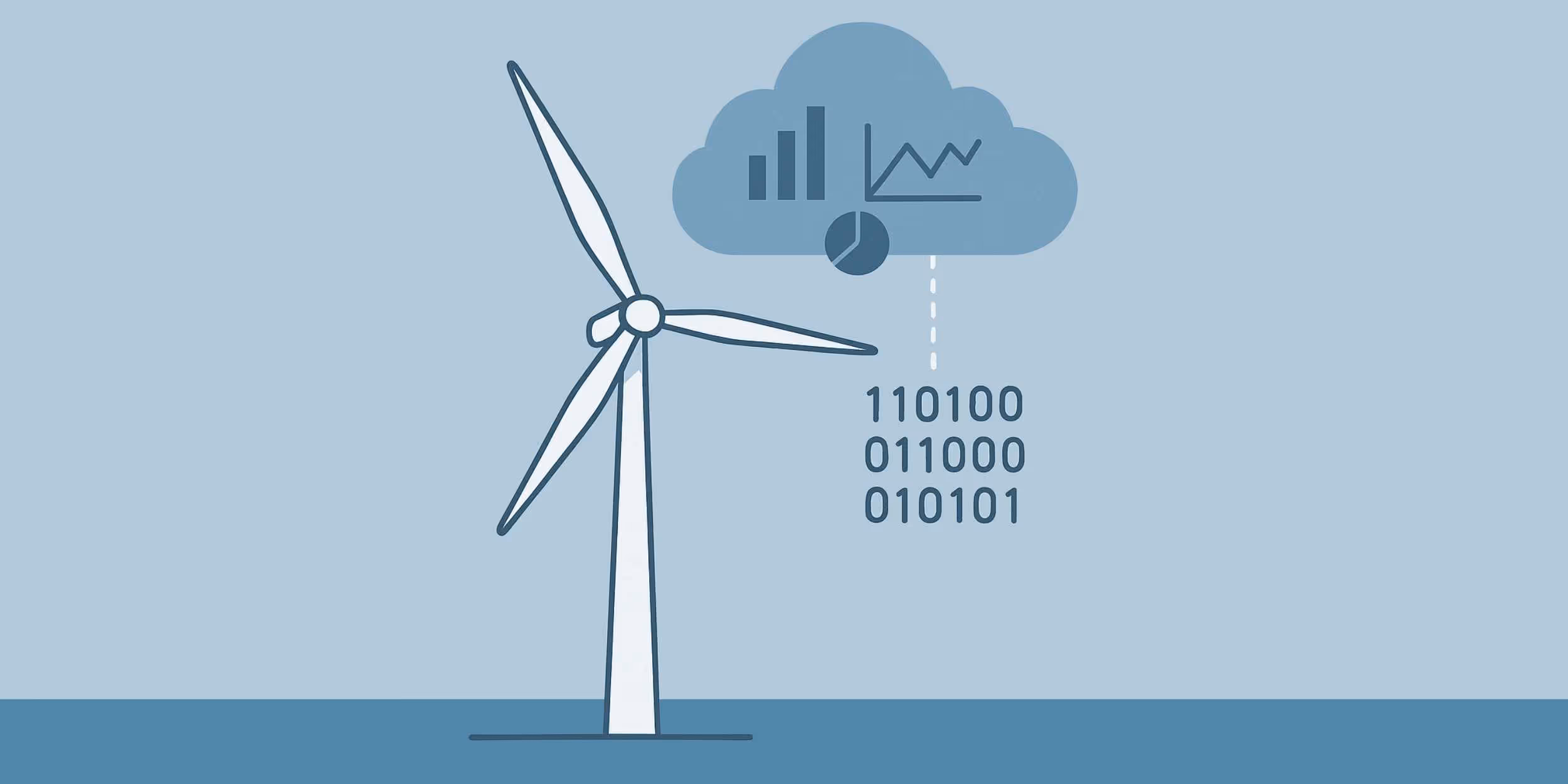 Icon showing condition monitoring with a turbine