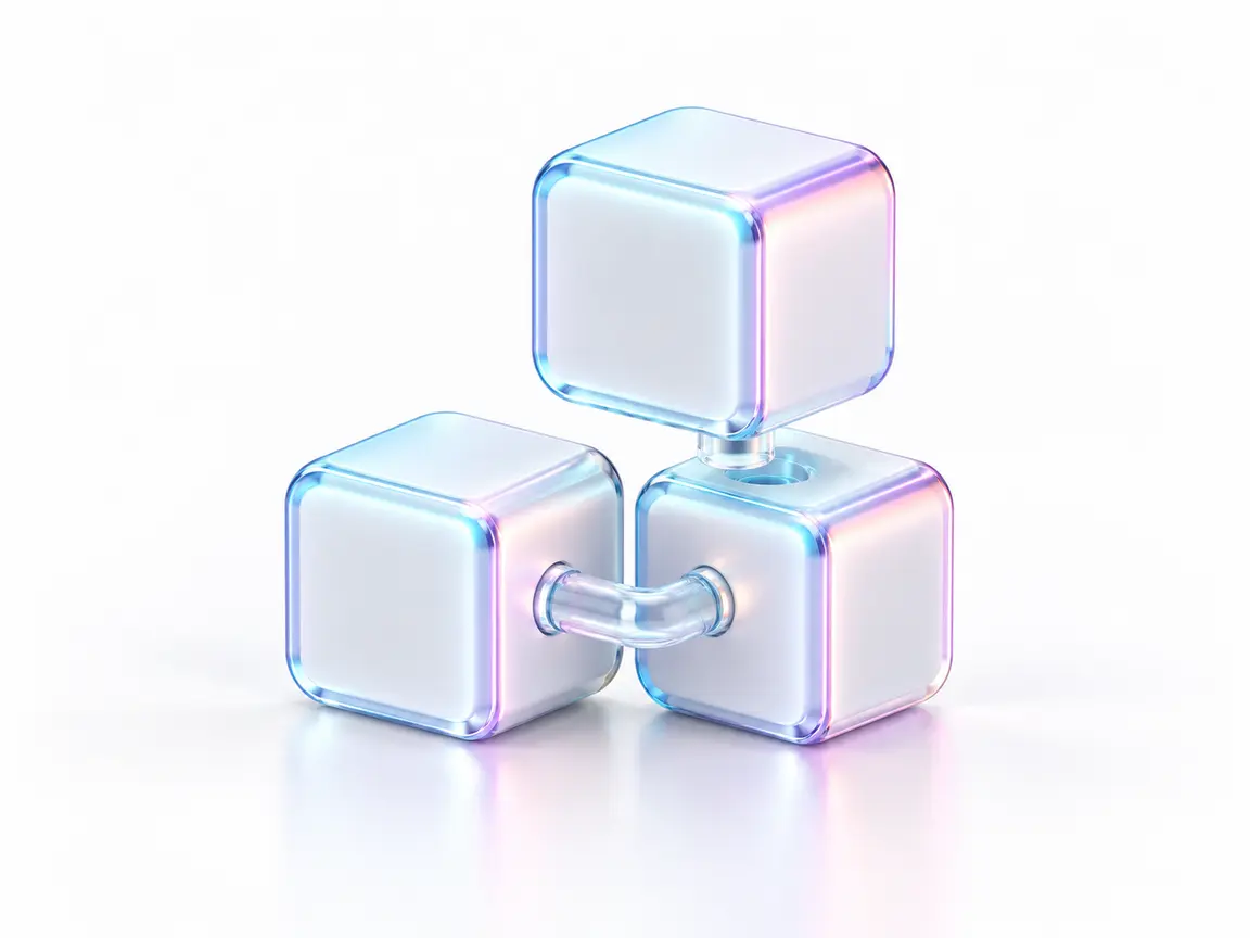 Connected glass modules representing enterprise AI product engineering.