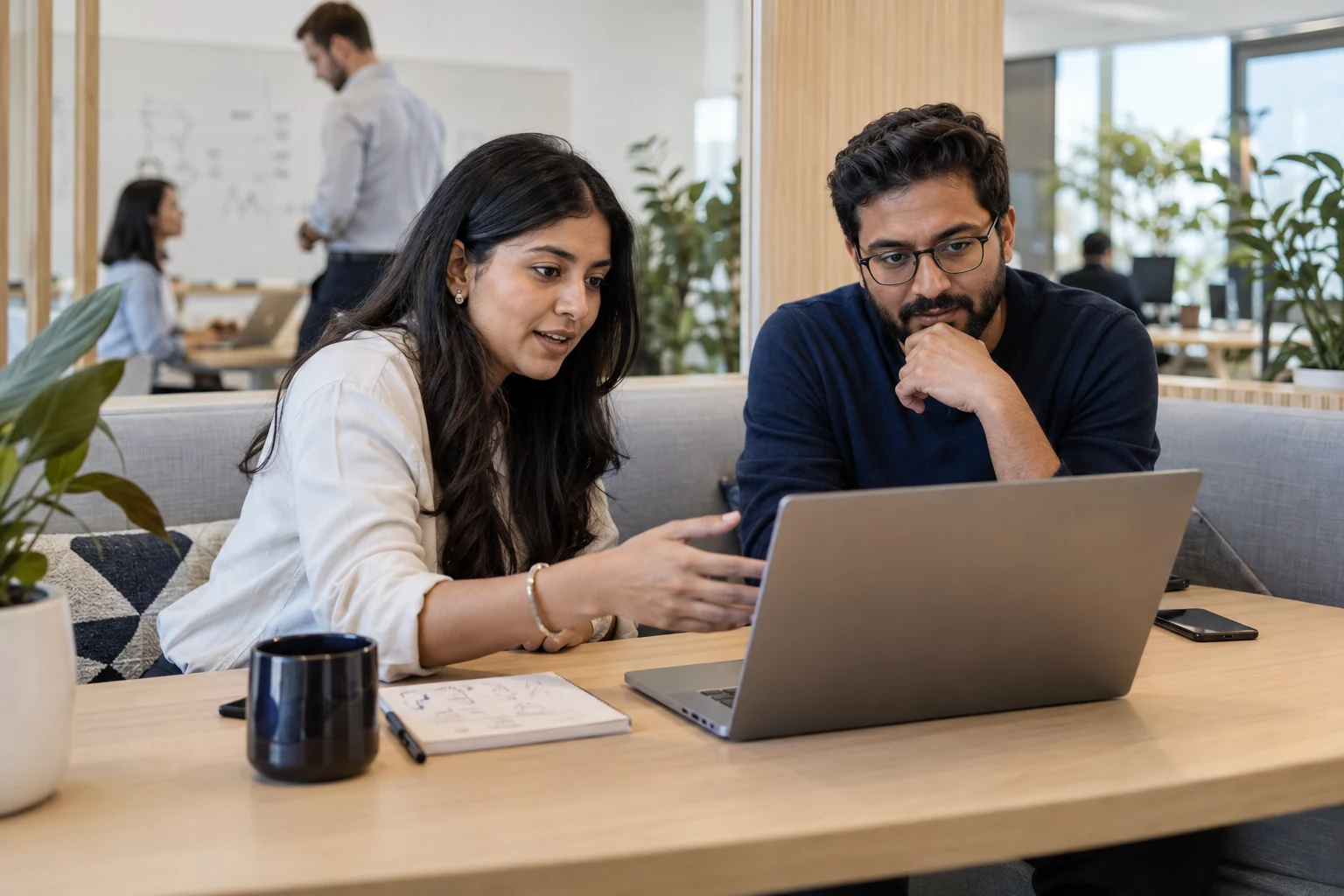 Illustrative Technology & SaaS Platforms professionals collaborating on a business workflow.