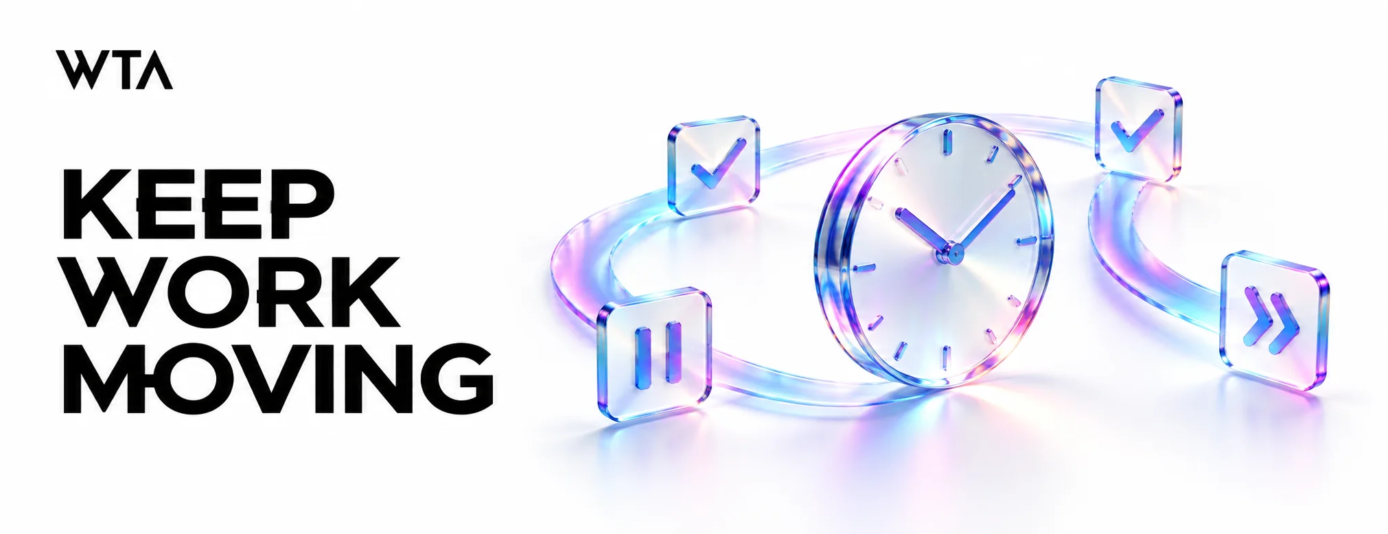 A few checkpoint tiles forming a clean route around a chrome clock, one pause tile and one forward tile.