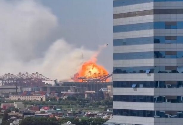 Cargo ship container explodes at Ningbo Zhoushan Port in China