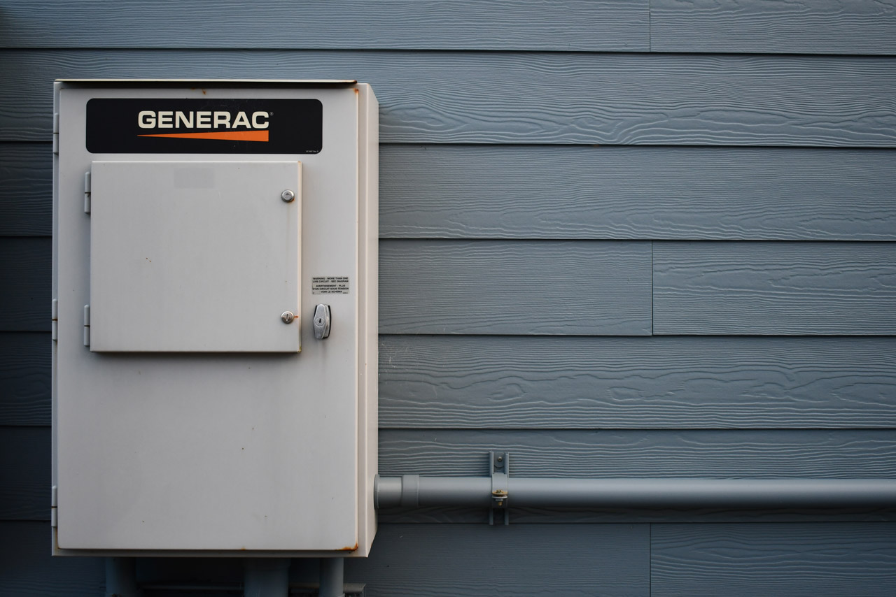 Generac panel on the side of a house