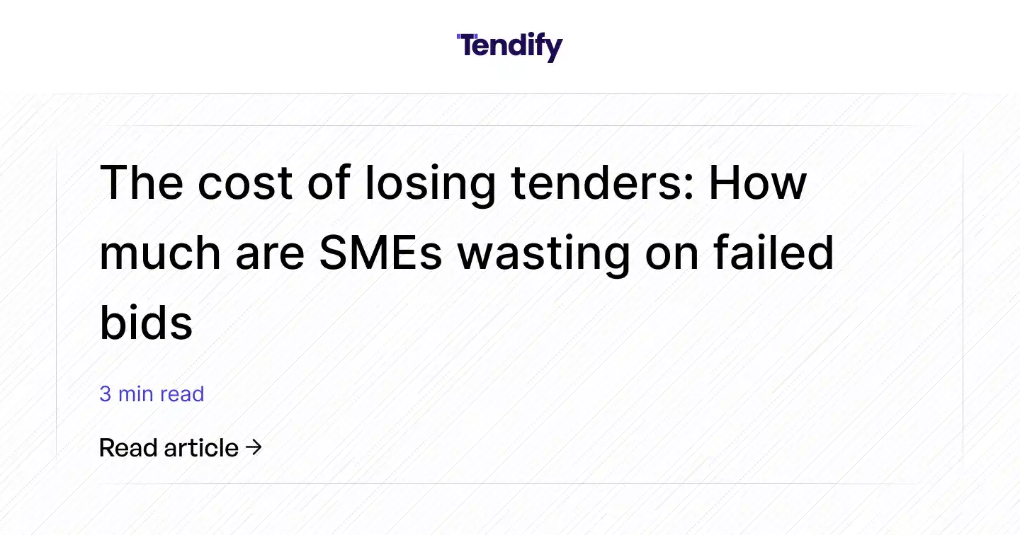 Tendify The cost of losing tenders