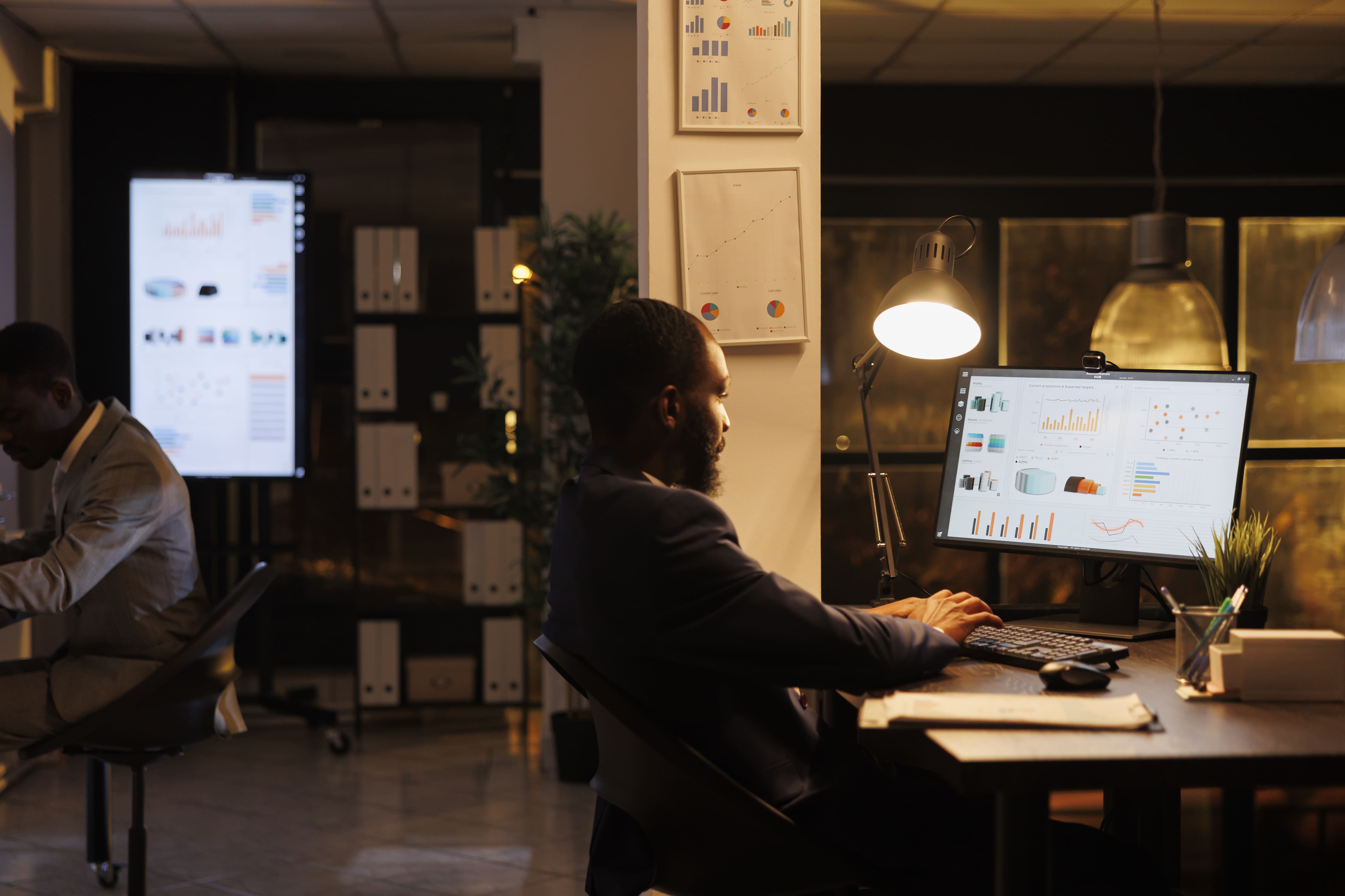 Marketing team reviewing customer lifecycle analytics, retention metrics, and business growth dashboards.