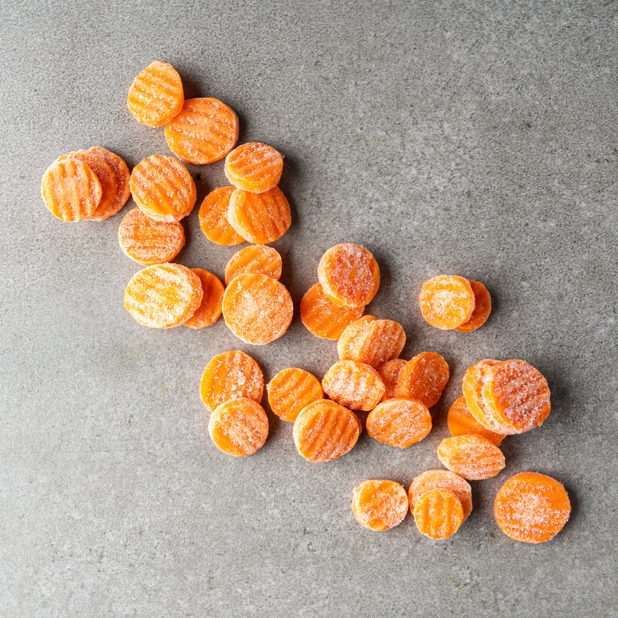 Sliced carrots crinkle cut